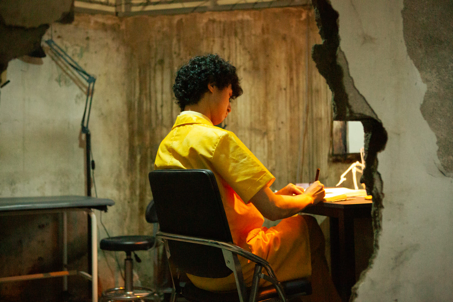 A doctor working in his office.